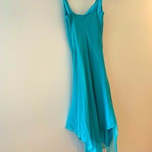 Vintage Dress in silk turquoise Vintage